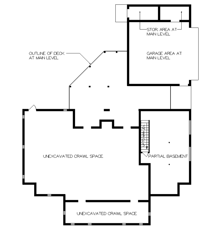 Foundation - Partial Basement image of Valley View-2509 House Plan